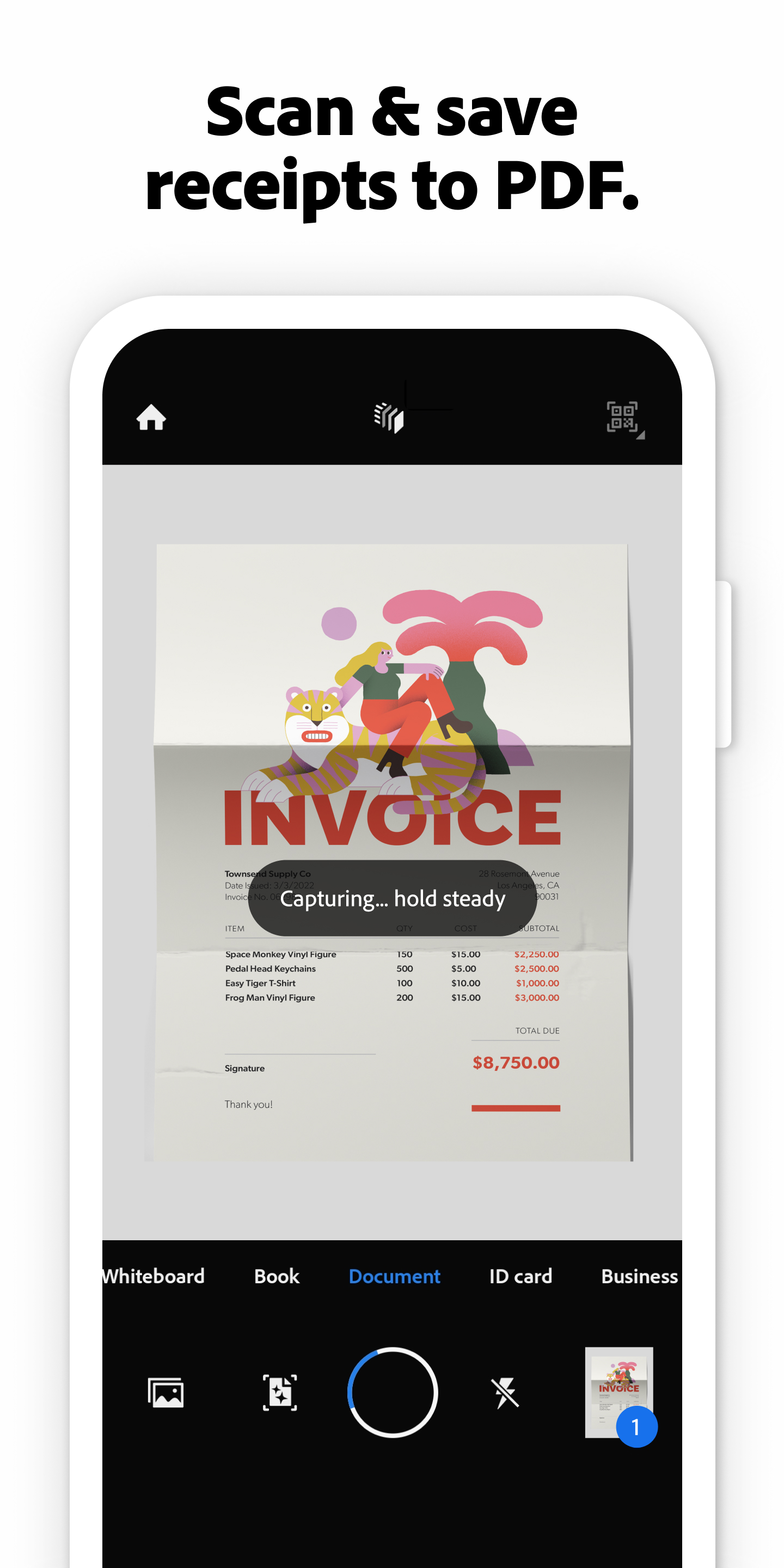 اسکرین شات 3 برنامه Adobe Scan AI PDF Scanner, OCR