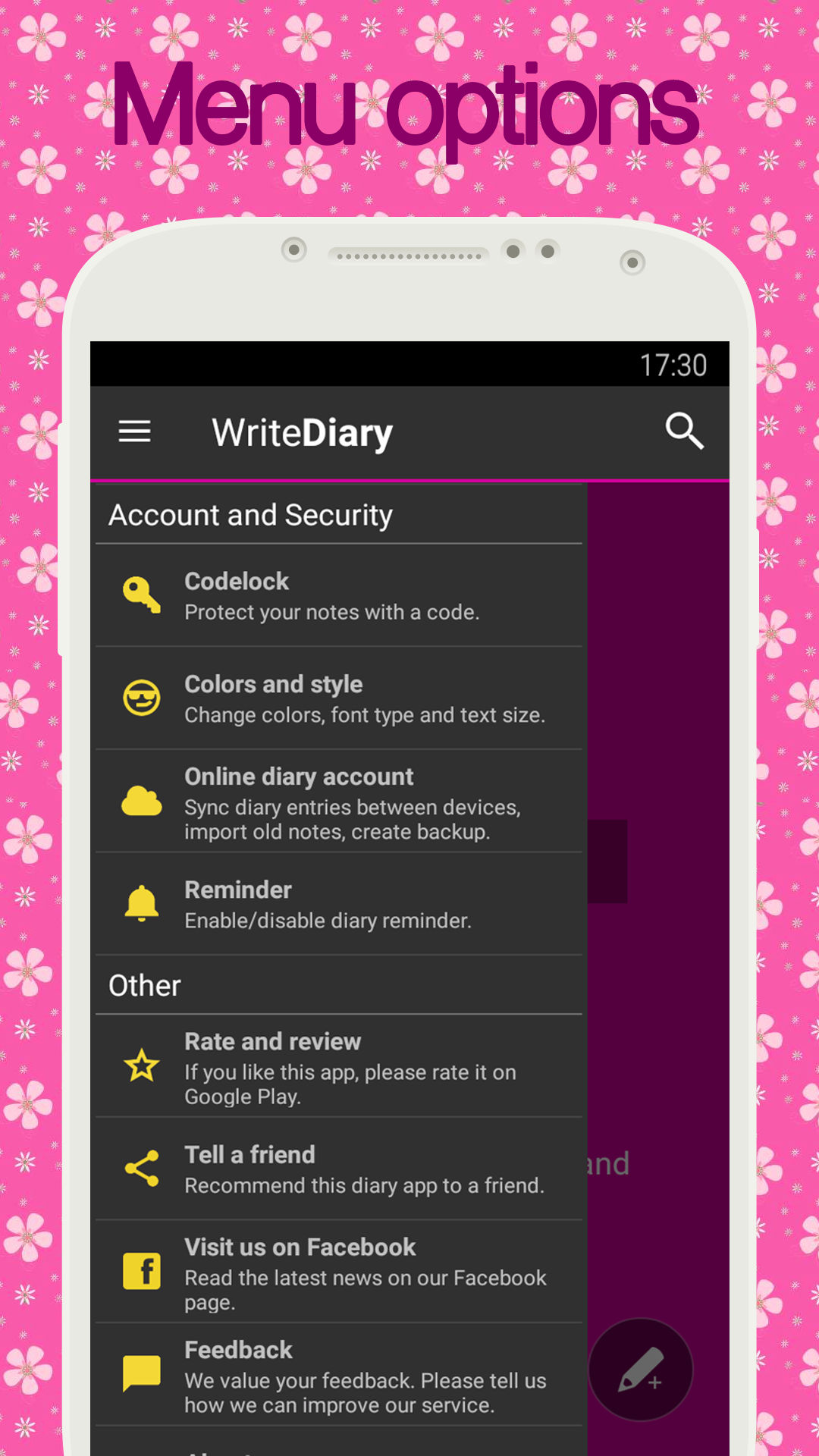 اسکرین شات 6 برنامه Diary with lock