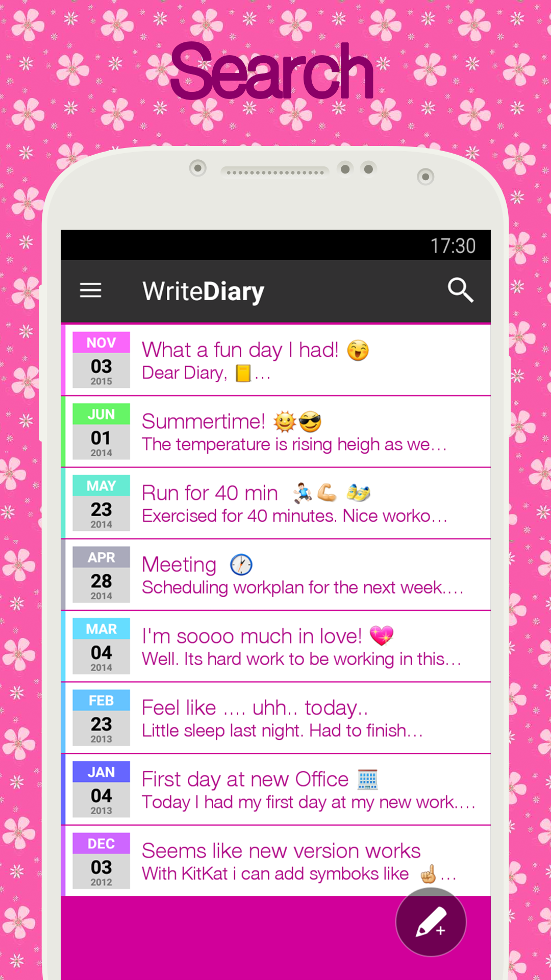 اسکرین شات 5 برنامه Diary with lock