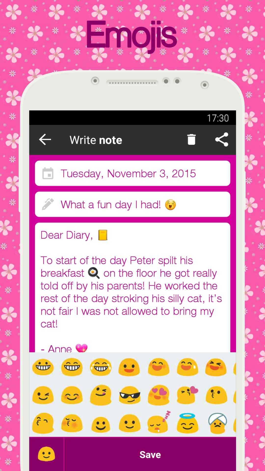 اسکرین شات 2 برنامه Diary with lock