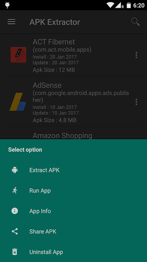 اسکرین شات 4 برنامه APK Extractor - Dark Theme