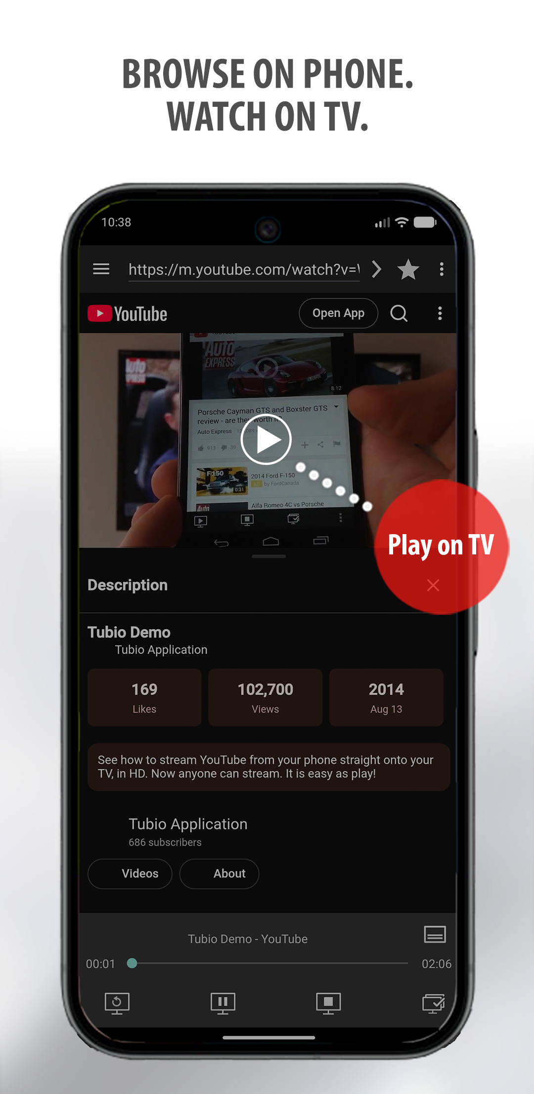 اسکرین شات 2 برنامه Tubio - Cast Web Videos to TV