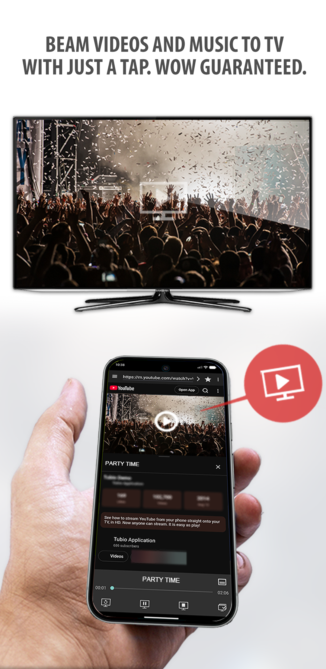 اسکرین شات 1 برنامه Tubio - Cast Web Videos to TV