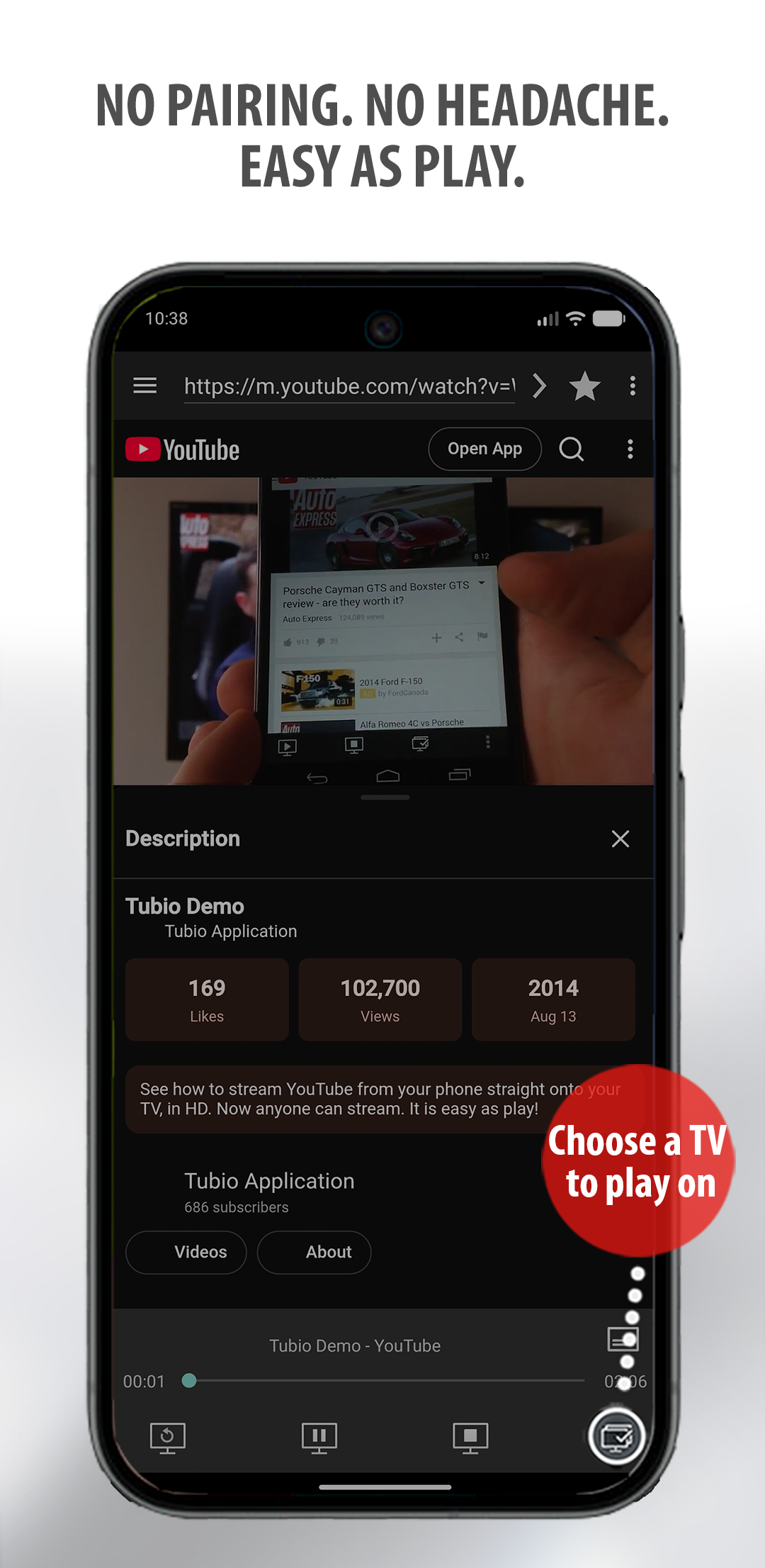 اسکرین شات 3 برنامه Tubio - Cast Web Videos to TV