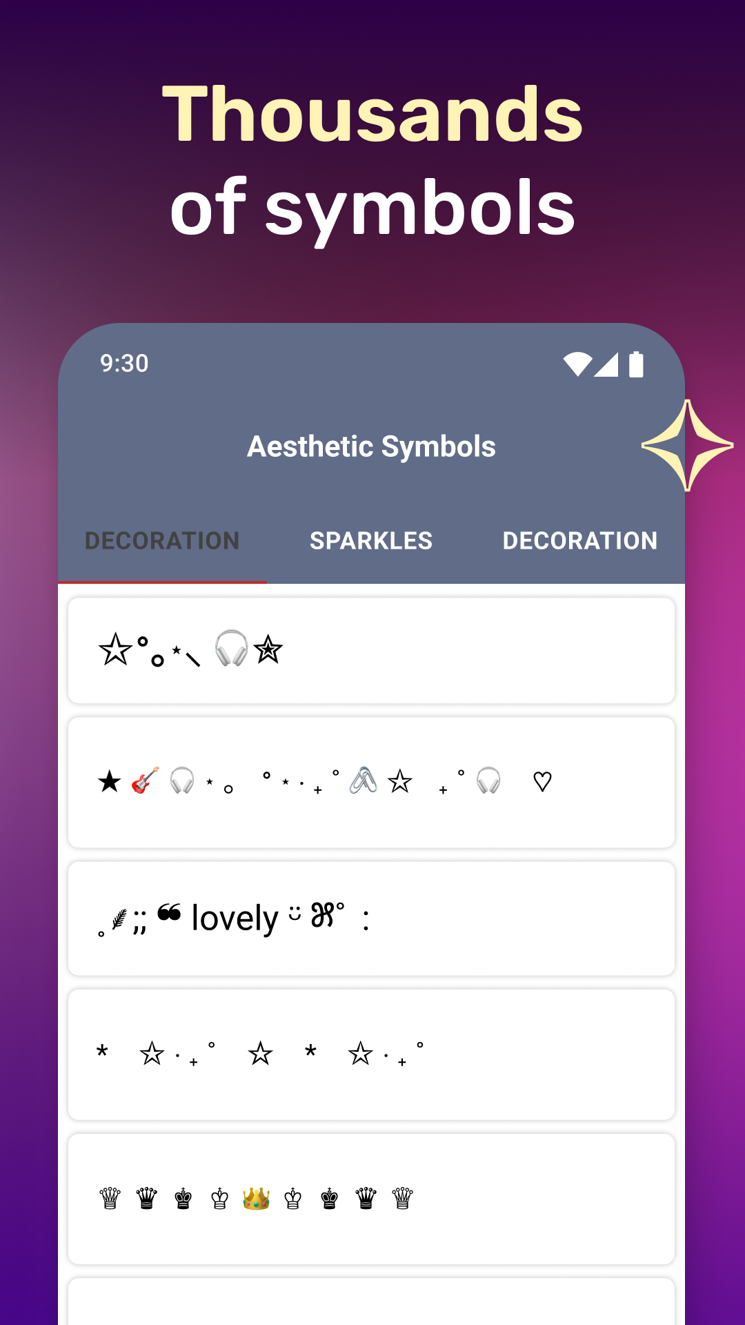 اسکرین شات 4 برنامه Aesthetic Symbols - Fancy Text