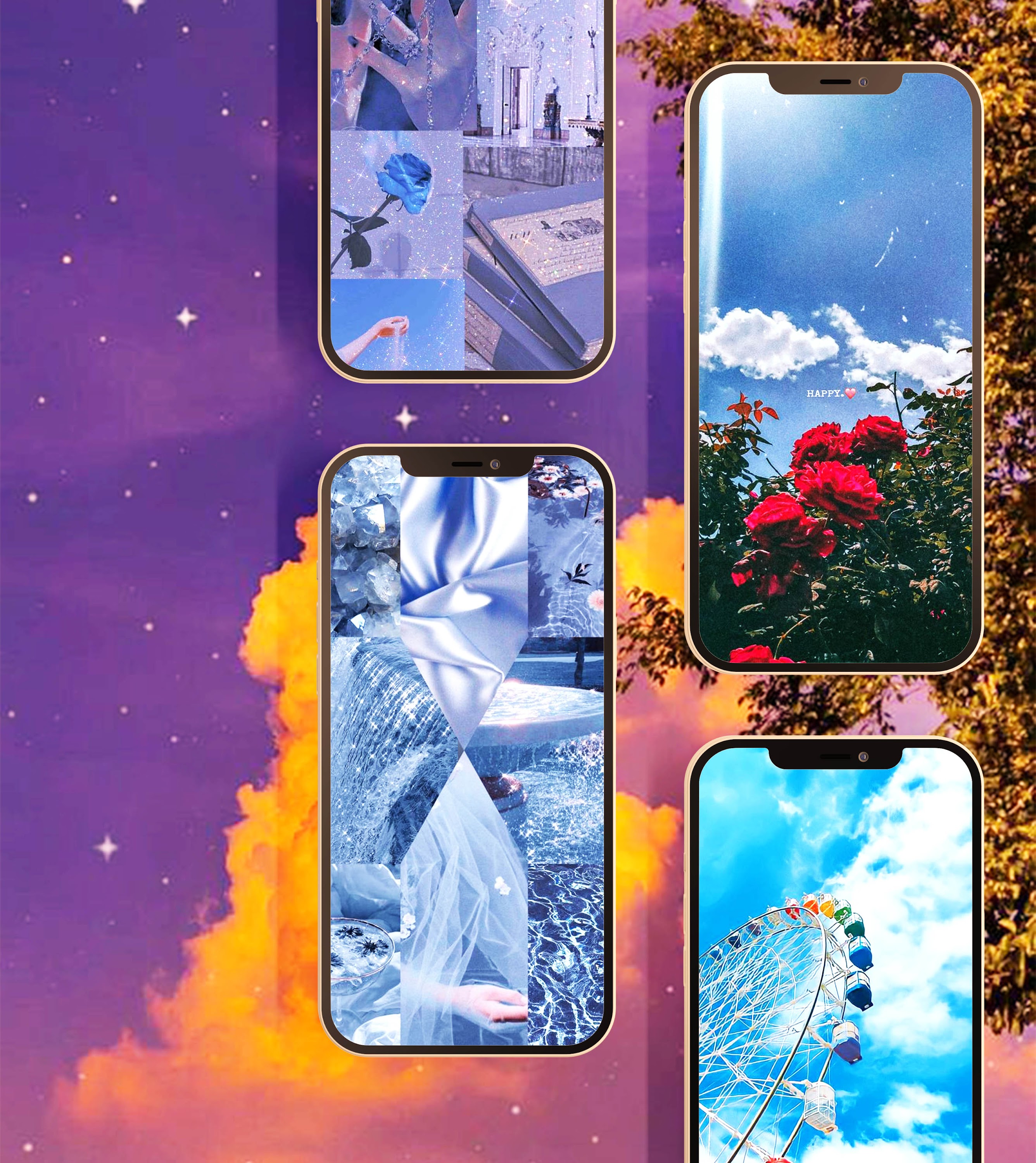 اسکرین شات 2 برنامه Cute Aesthetic Wallpapers