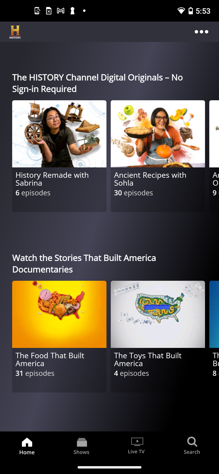اسکرین شات 5 برنامه HISTORY: Shows & Documentaries