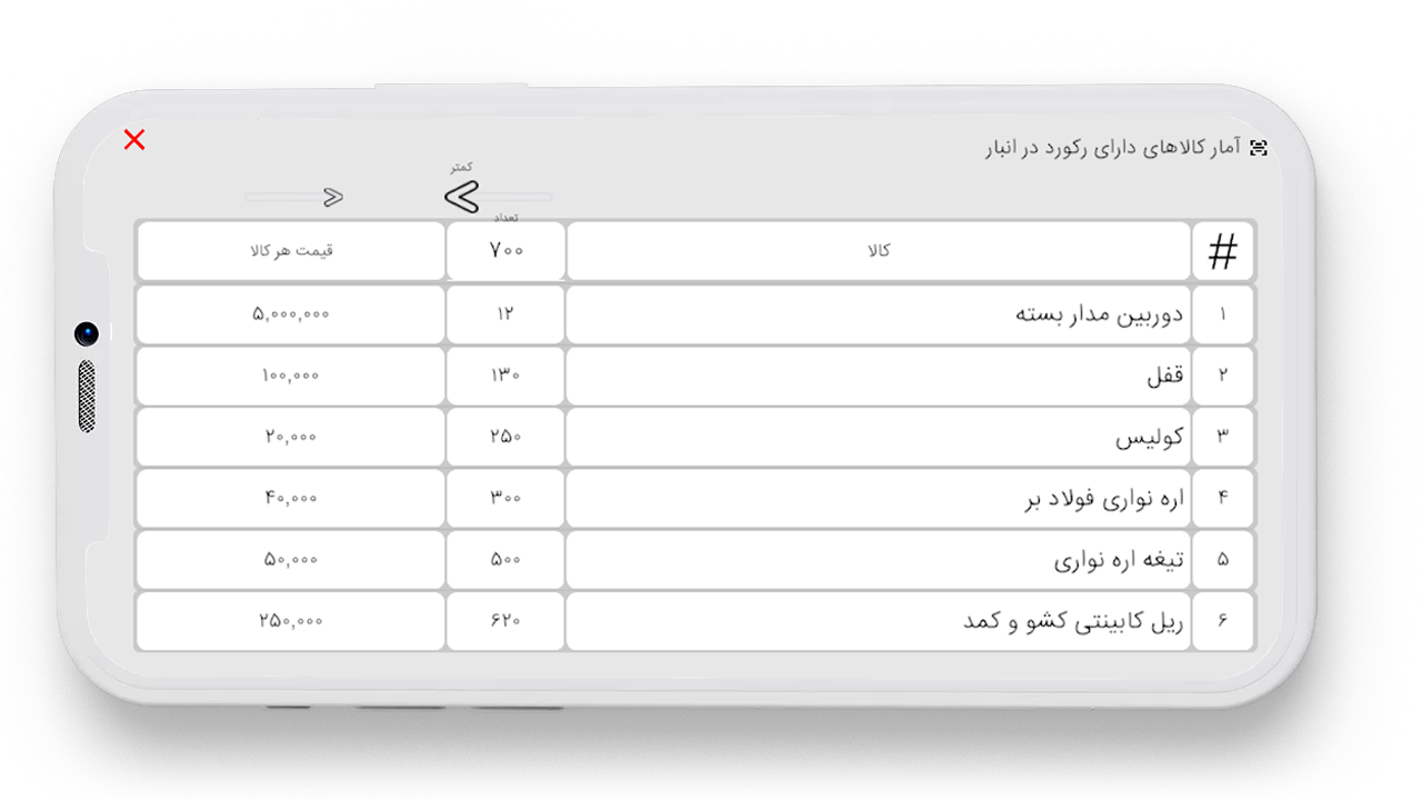 اسکرین شات 1 برنامه مدیریت انبار و ثبت ورود و خروج کالا