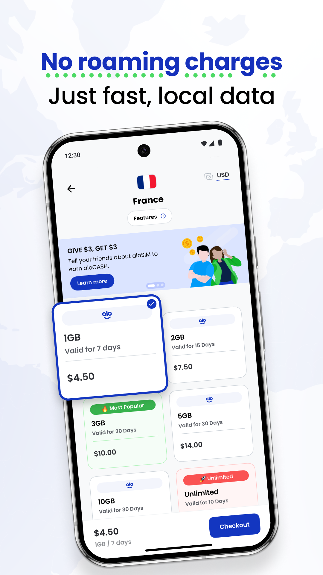 اسکرین شات 2 برنامه aloSIM - eSIM Travel Sim Card