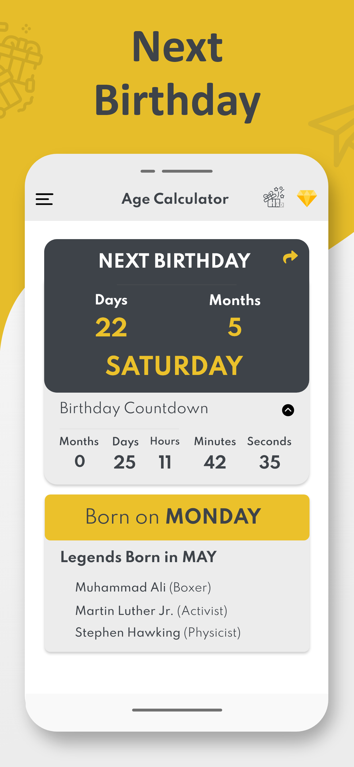 اسکرین شات 3 برنامه Age Calculator - Date of Birth