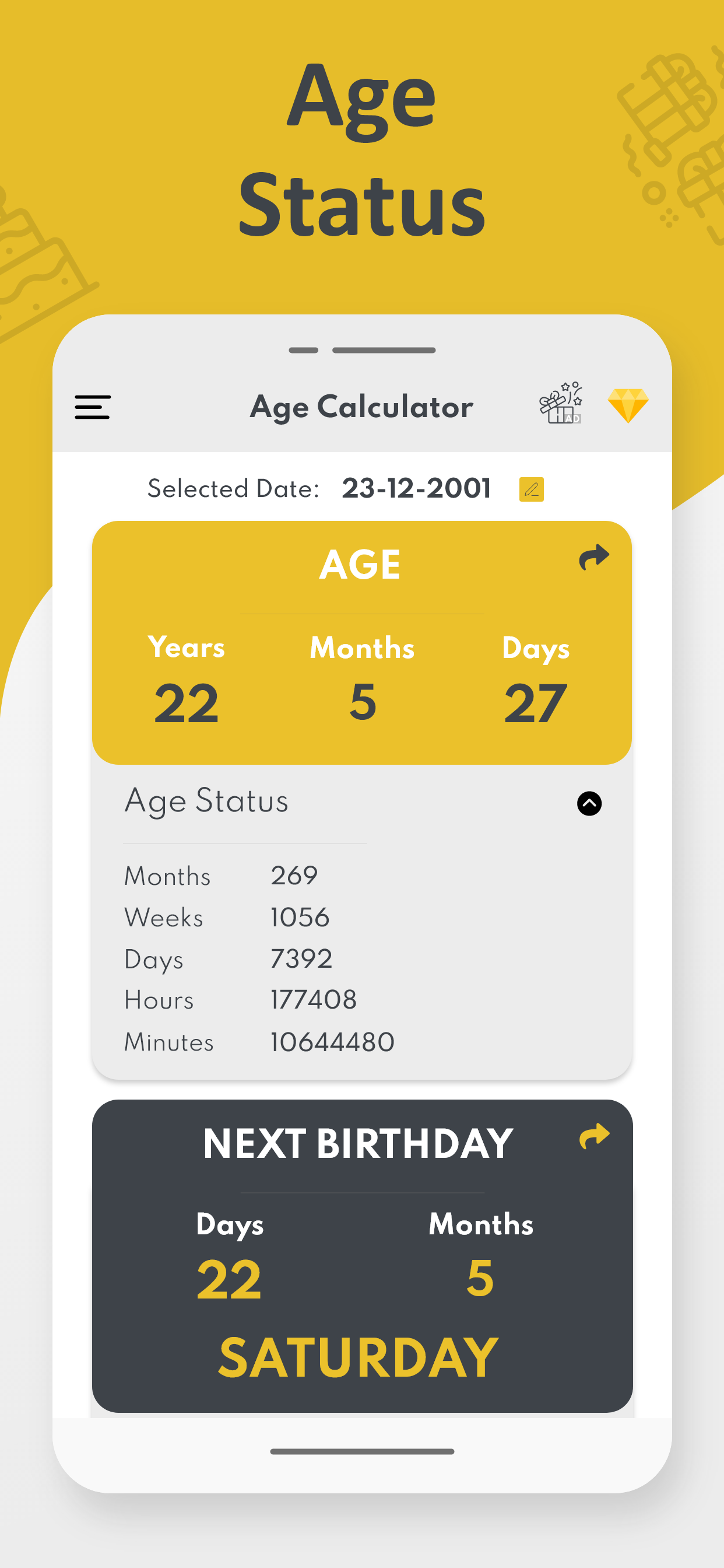 اسکرین شات 2 برنامه Age Calculator - Date of Birth
