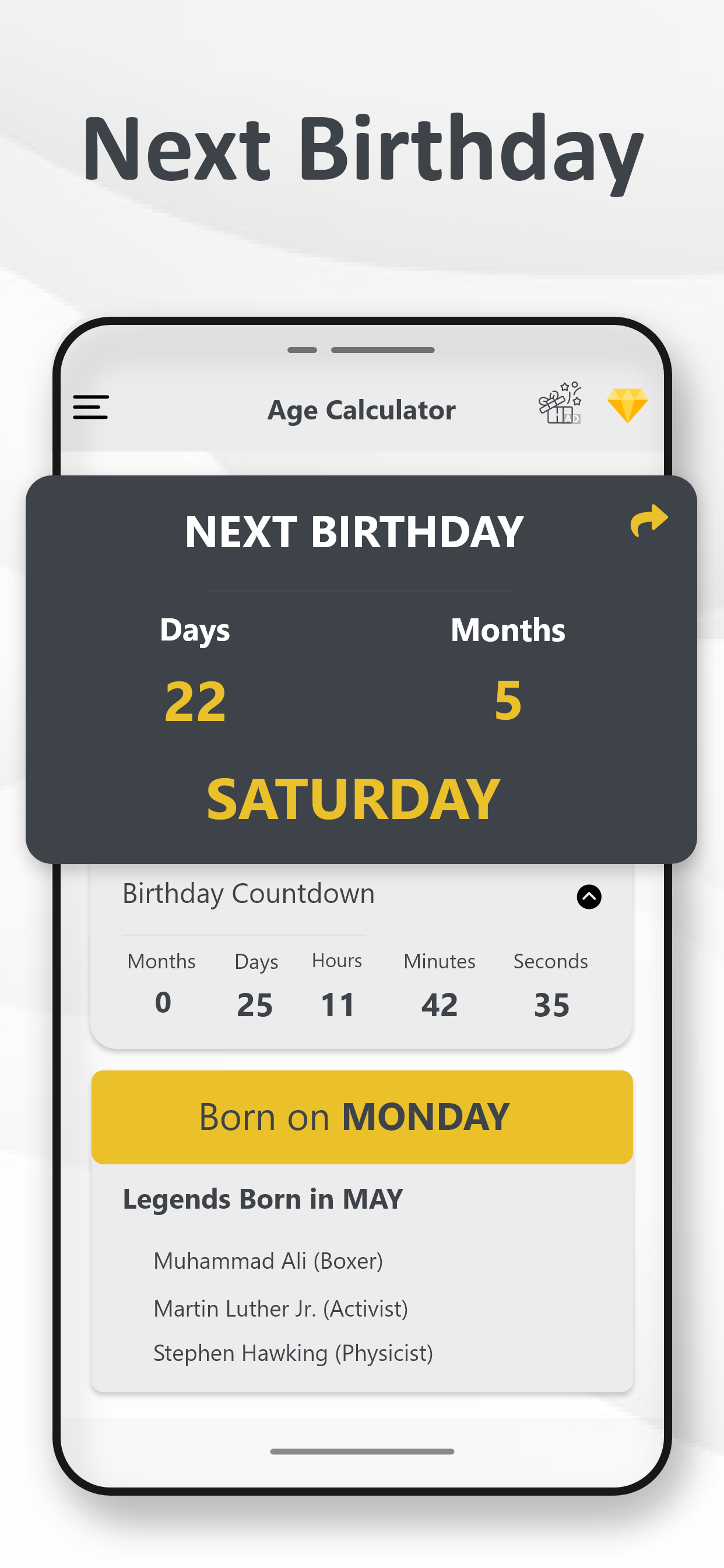 اسکرین شات 3 برنامه Age Calculator - Date of Birth