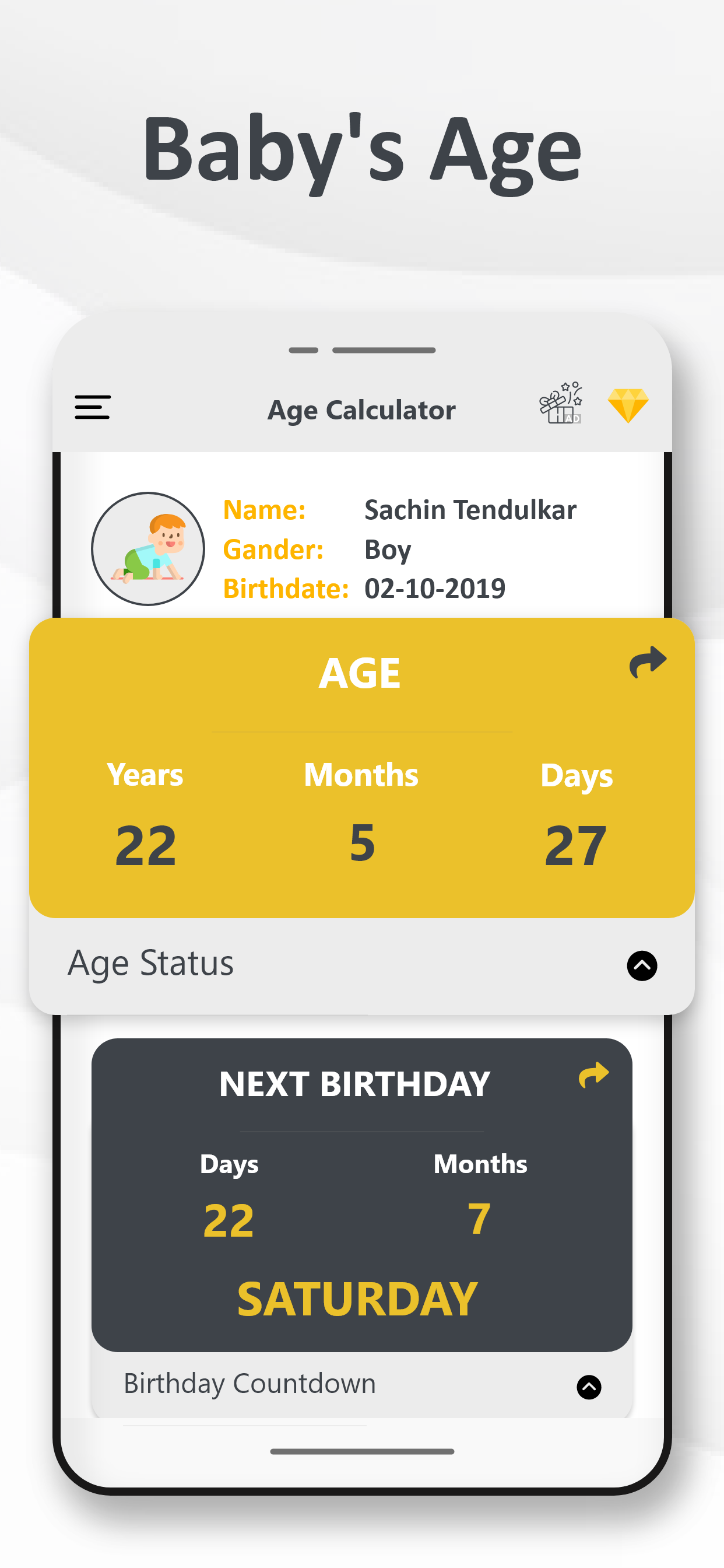 اسکرین شات 5 برنامه Age Calculator - Date of Birth