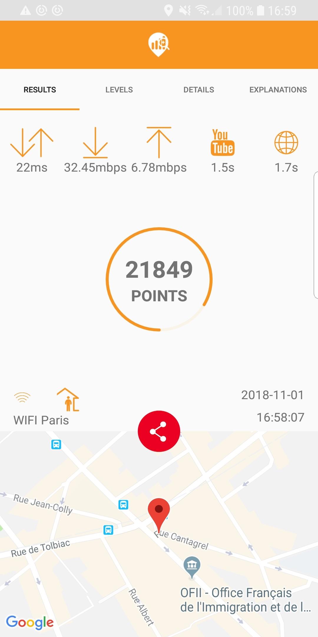 اسکرین شات 3 برنامه Mobile Network Quality Test