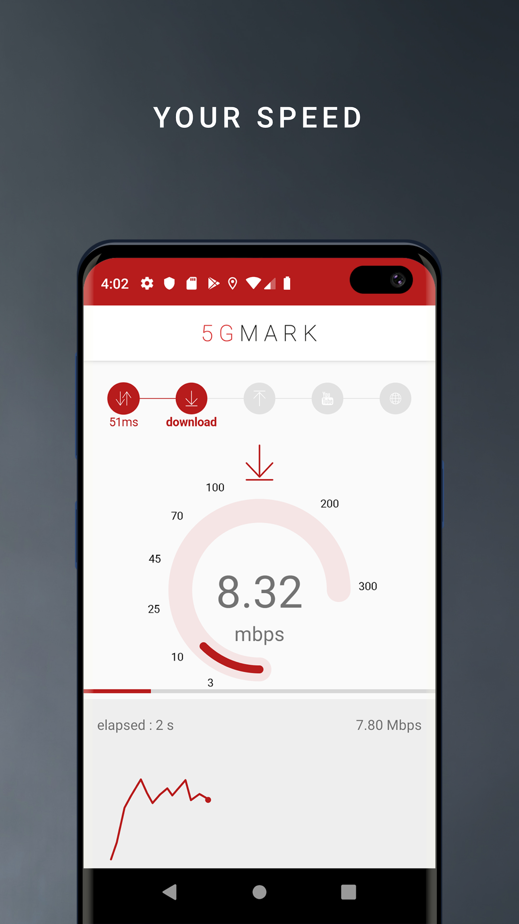 اسکرین شات 4 برنامه 5GMARK Speed & Quality Test