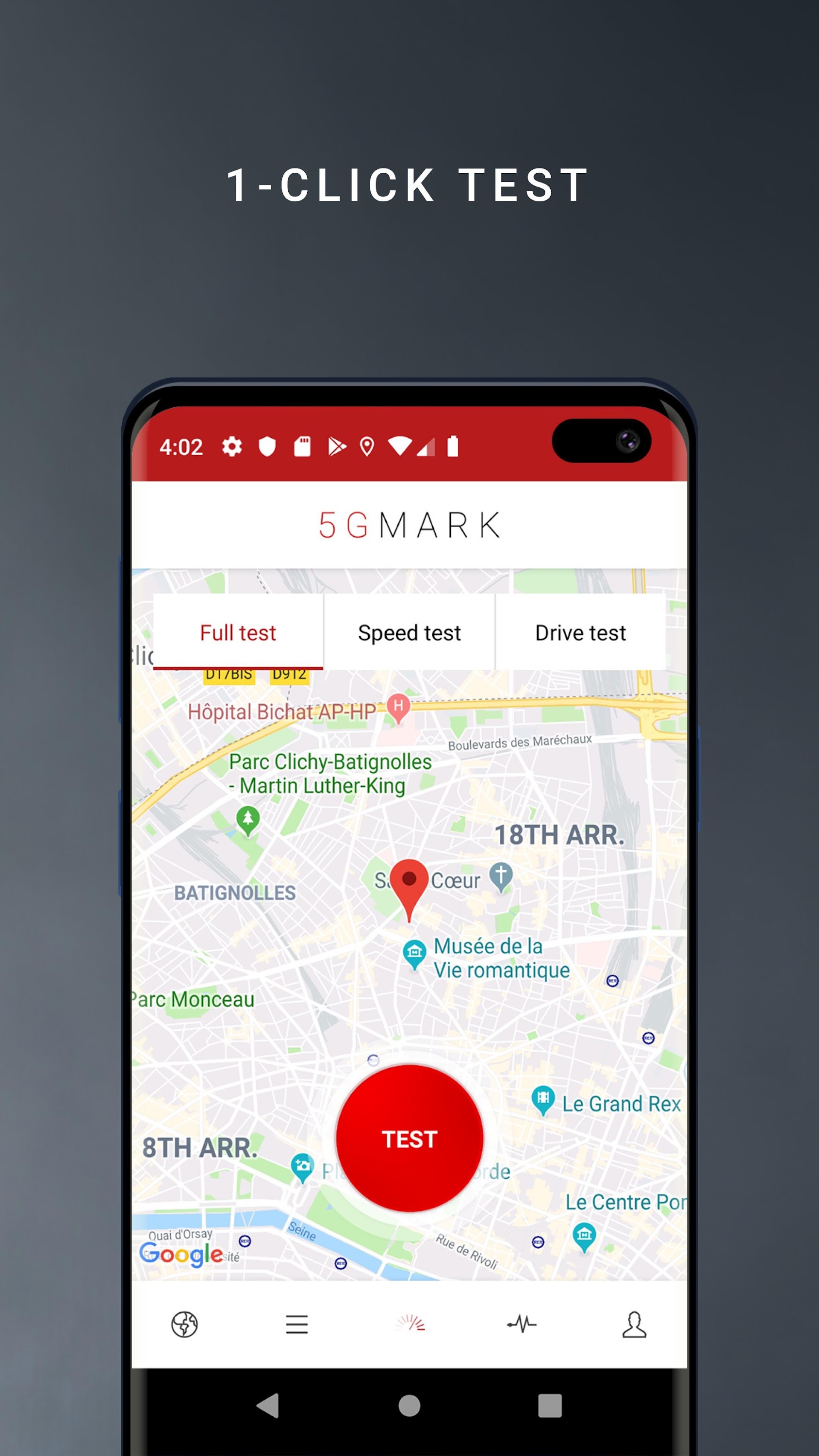 اسکرین شات 3 برنامه 5GMARK Speed & Quality Test