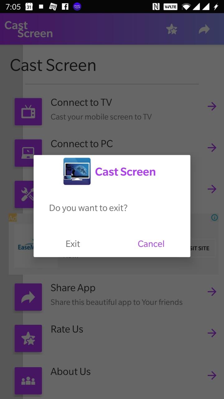 اسکرین شات 1 برنامه Cast screen to TV : Cast scree