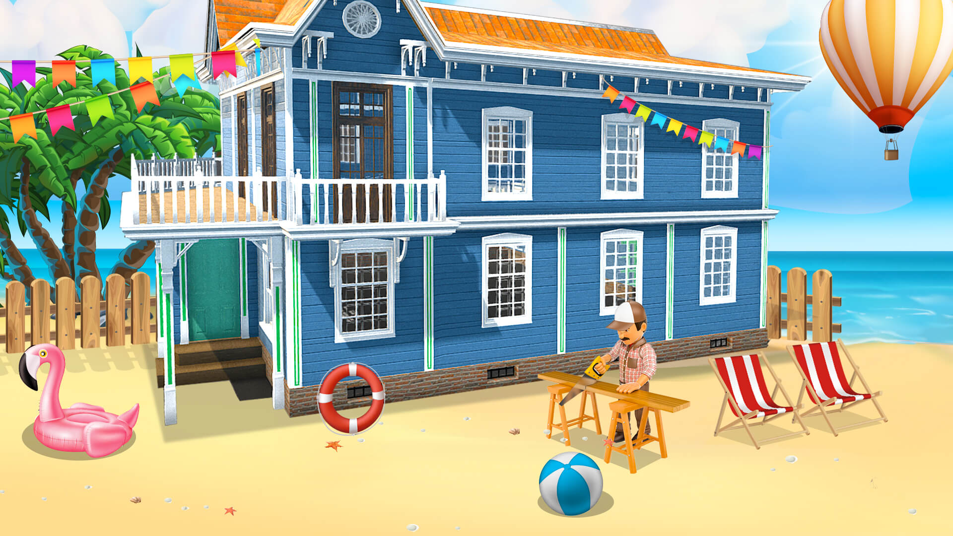 اسکرین شات 4 بازی Beach House Construction Games