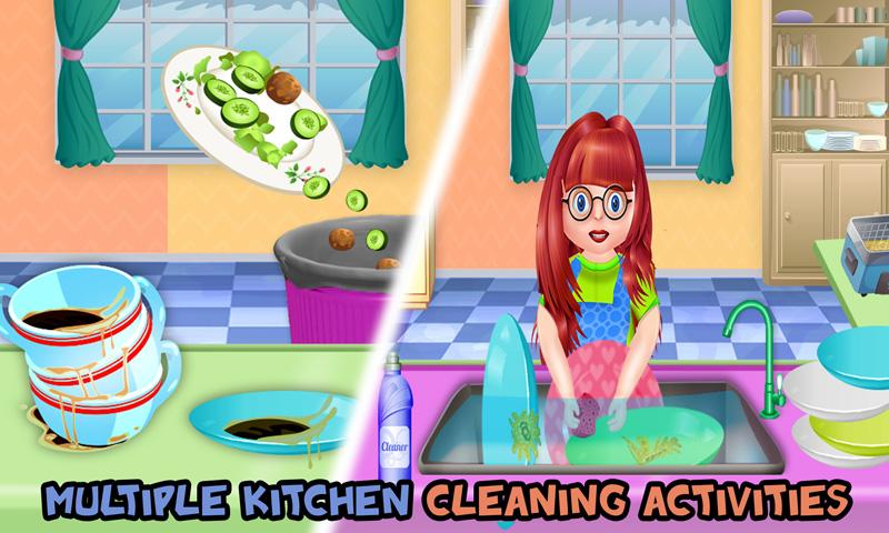 اسکرین شات 3 بازی Dish Washing Games Girls Home
