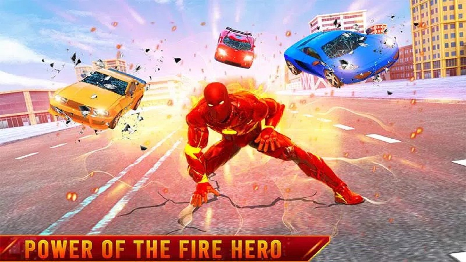 اسکرین شات 3 برنامه Flying Fire Hero Robot Game