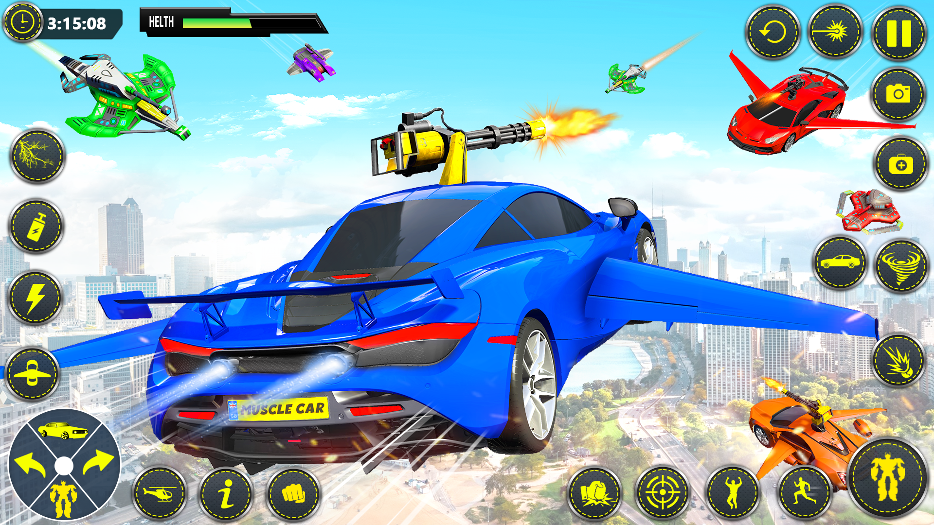 اسکرین شات 5 برنامه Muscle Car Robot Car Game
