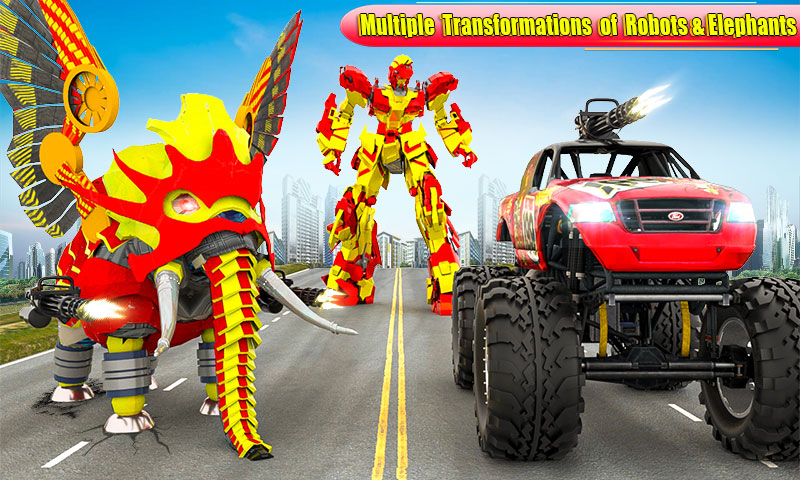 اسکرین شات برنامه Flying Elephant Robot Games 3