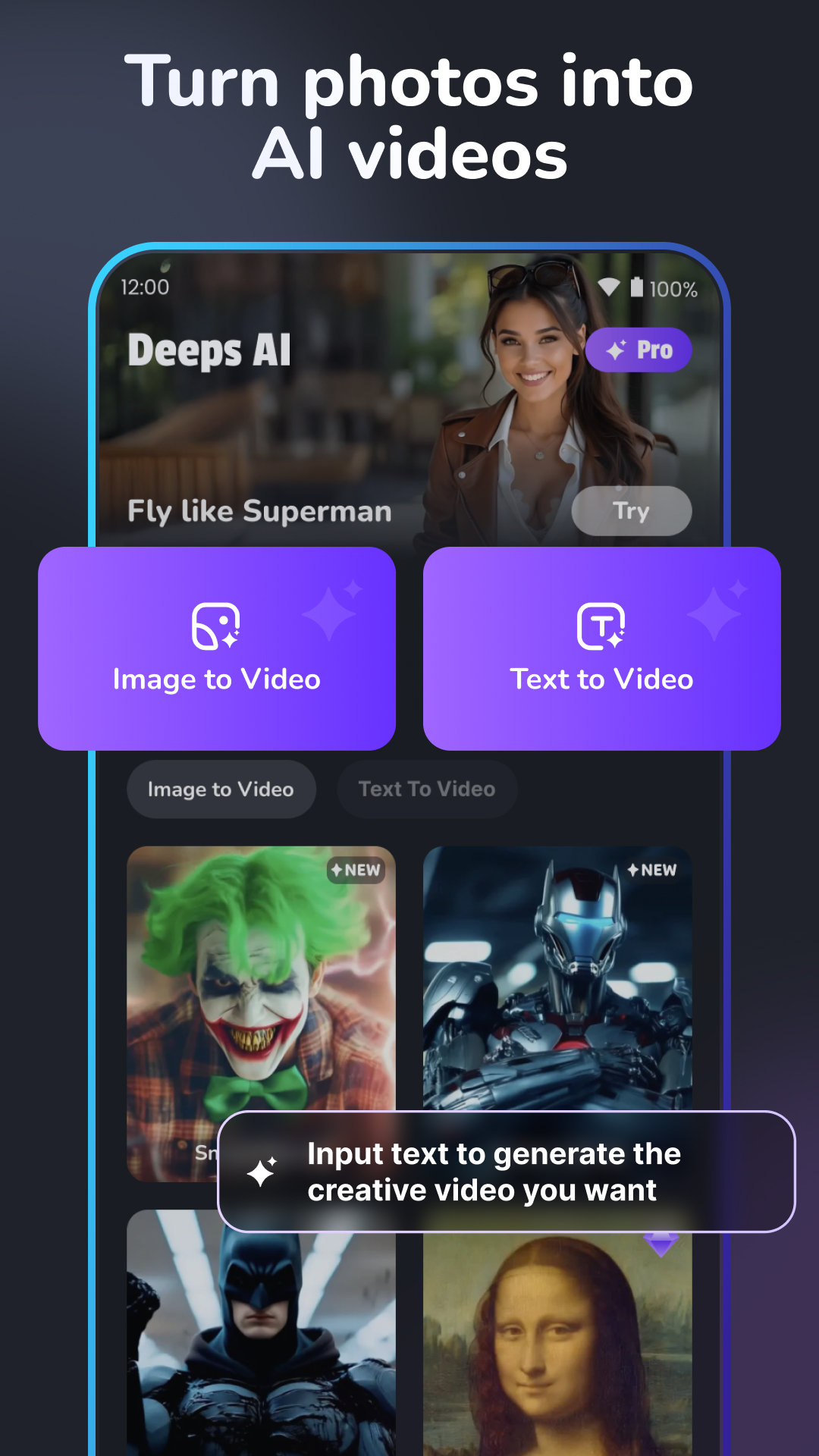 اسکرین شات 1 برنامه DeepS AI Face Video Editor