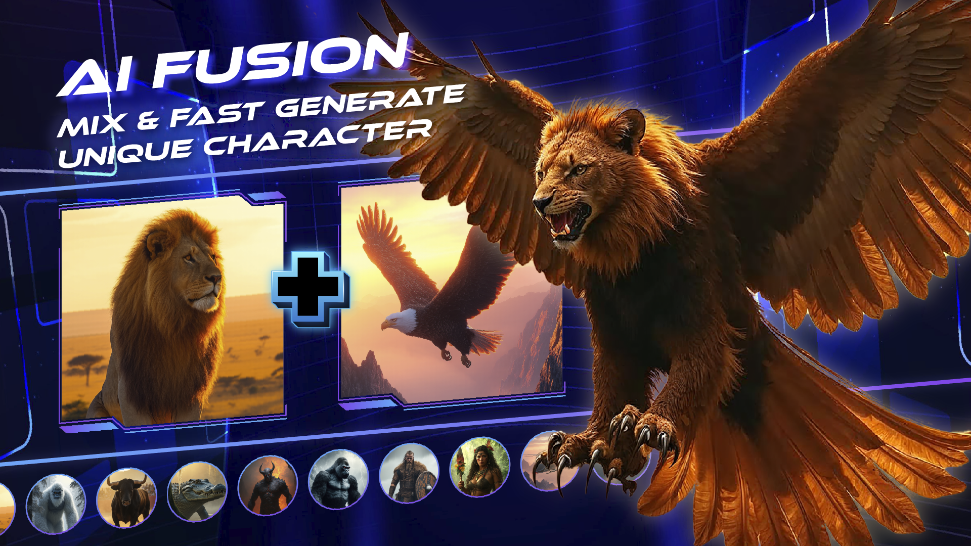 اسکرین شات 1 برنامه AI Fusion: AI Merge Animals