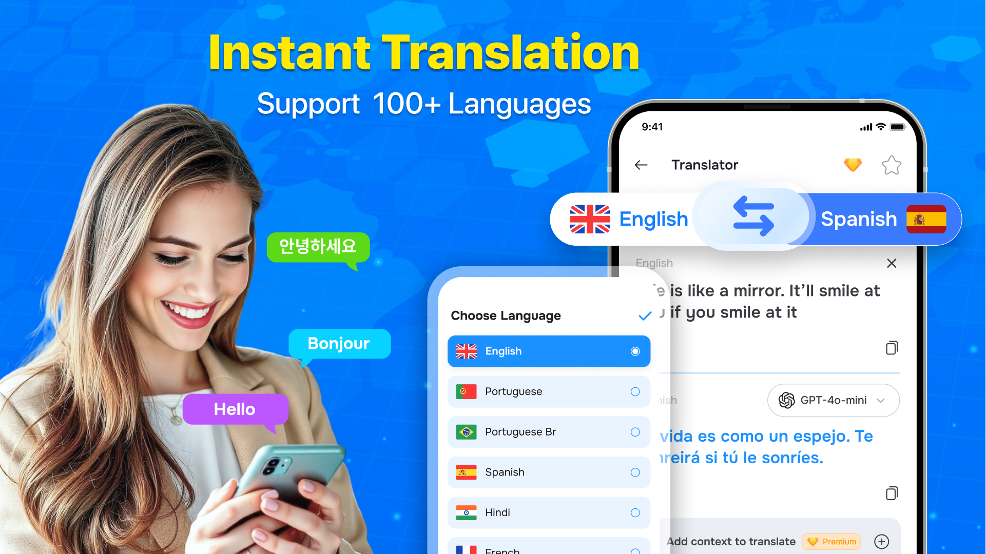 اسکرین شات برنامه Translate App - AI Translator 1