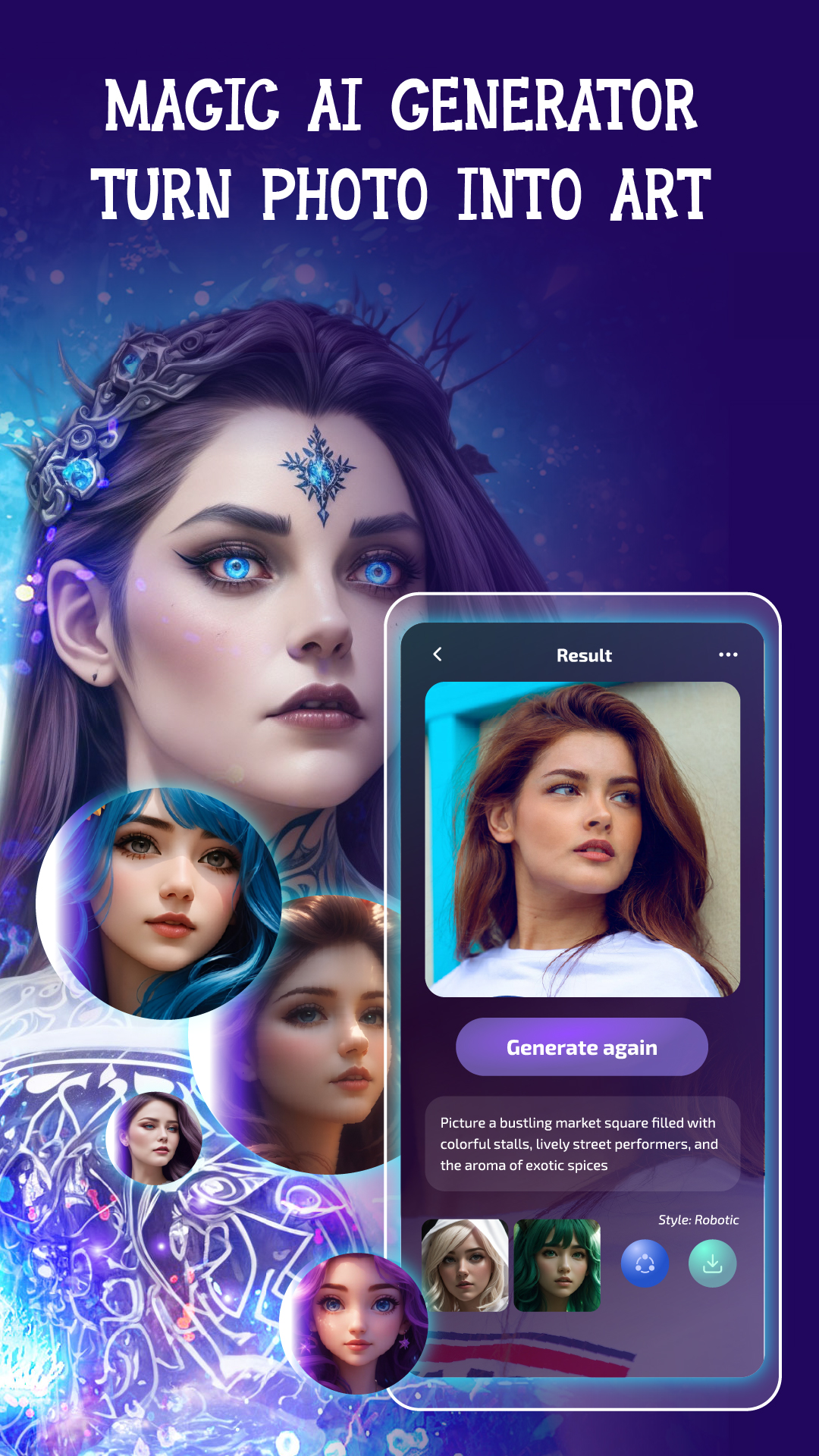 اسکرین شات 1 برنامه AI Art Generator: Photo Editor