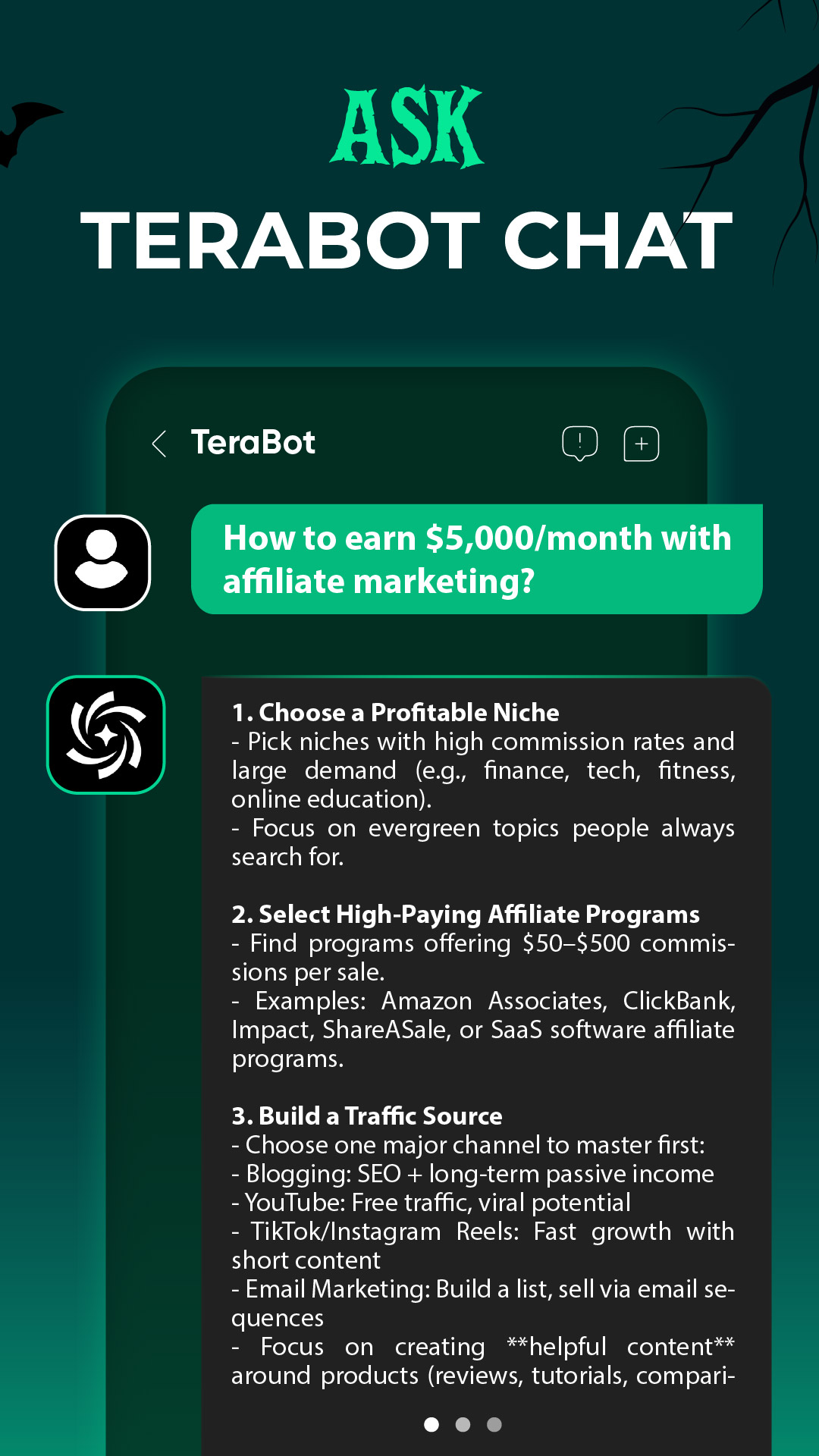 اسکرین شات 4 برنامه TeraBot: AI Chatbot Assistant