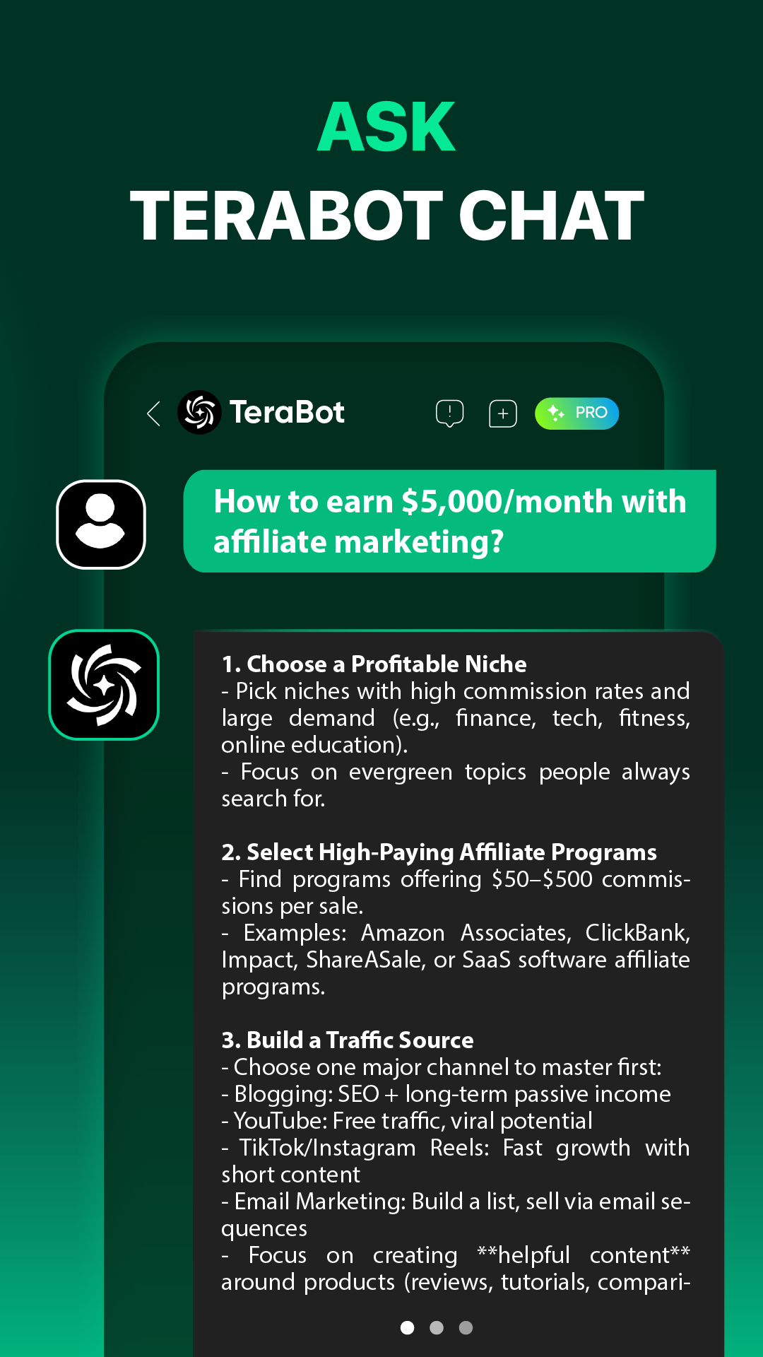 اسکرین شات 4 برنامه TeraBot: AI Chatbot Assistant