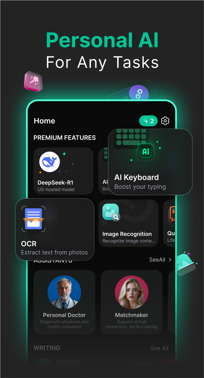 اسکرین شات 1 برنامه AI Chatbot, Ask Chat Assistant