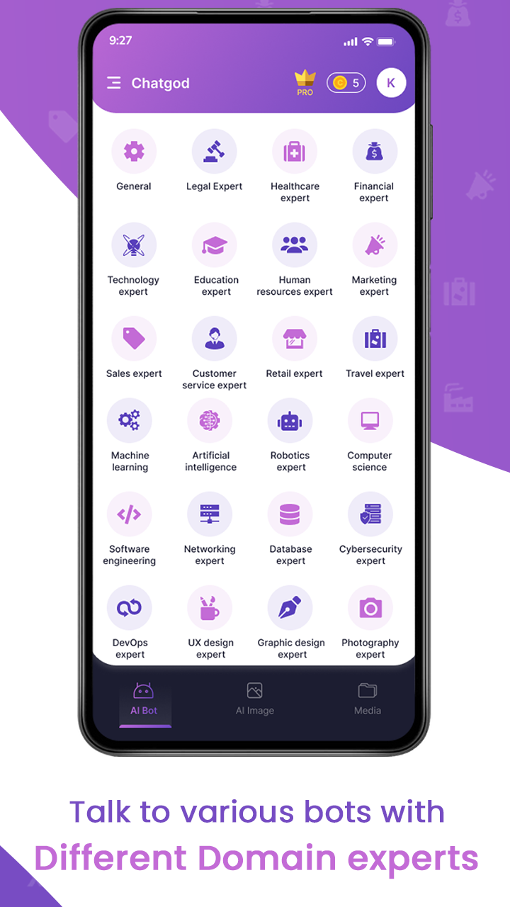 اسکرین شات 1 برنامه AI Chatbot Assistant - ChatGOD