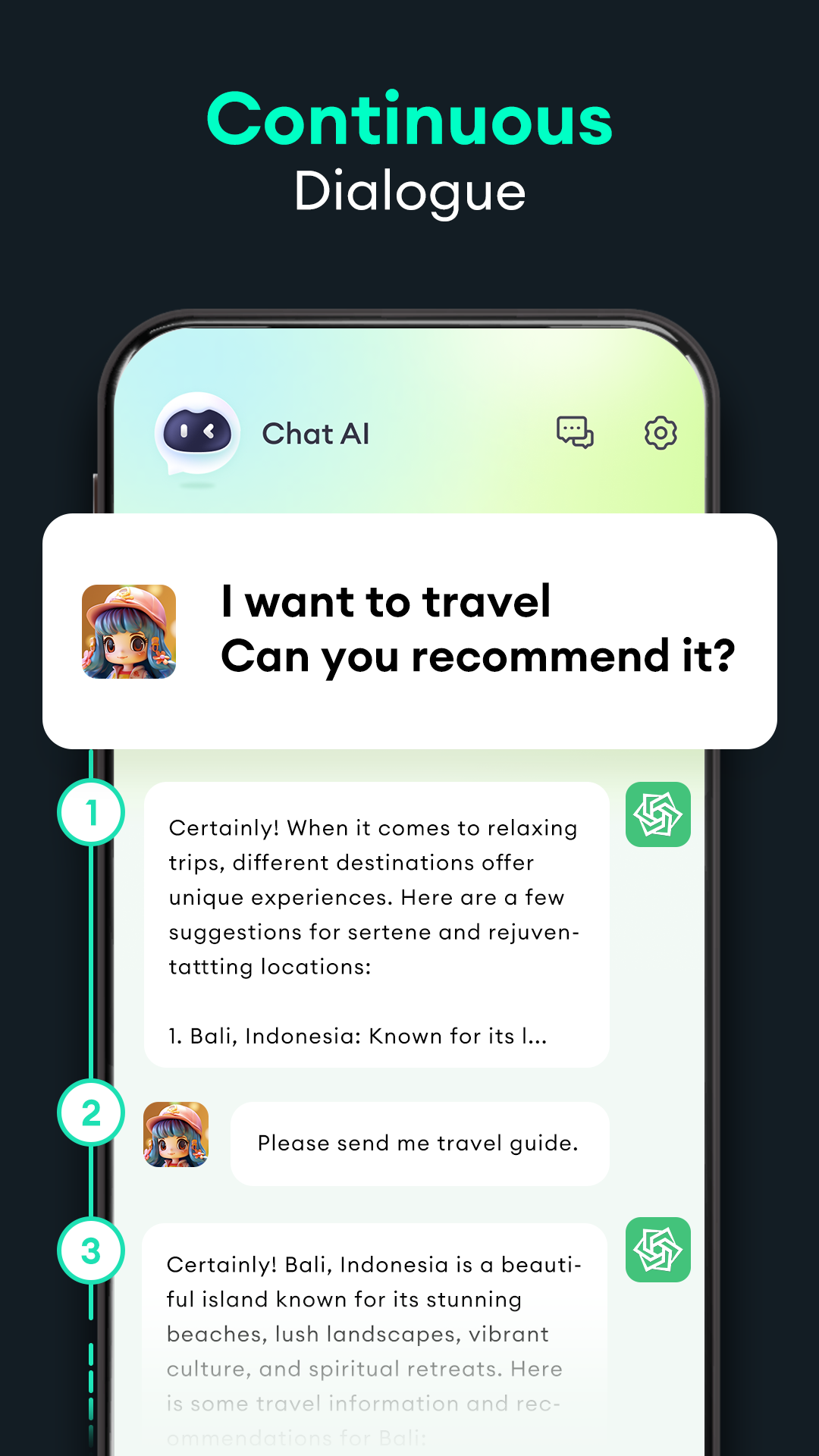 اسکرین شات 7 برنامه Chat AI, My Bot