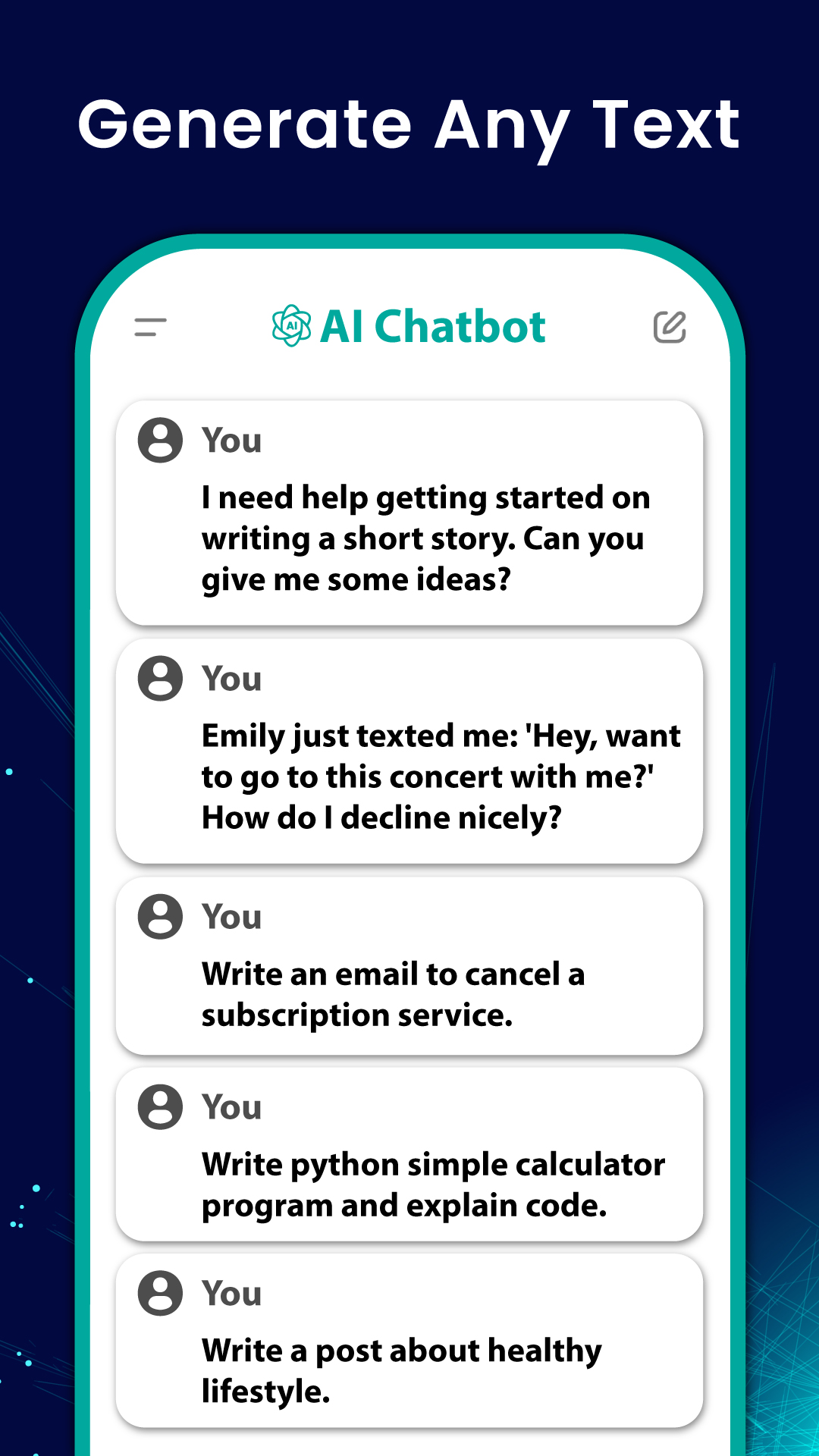 اسکرین شات 5 برنامه AI Chat App - AI Chatbot