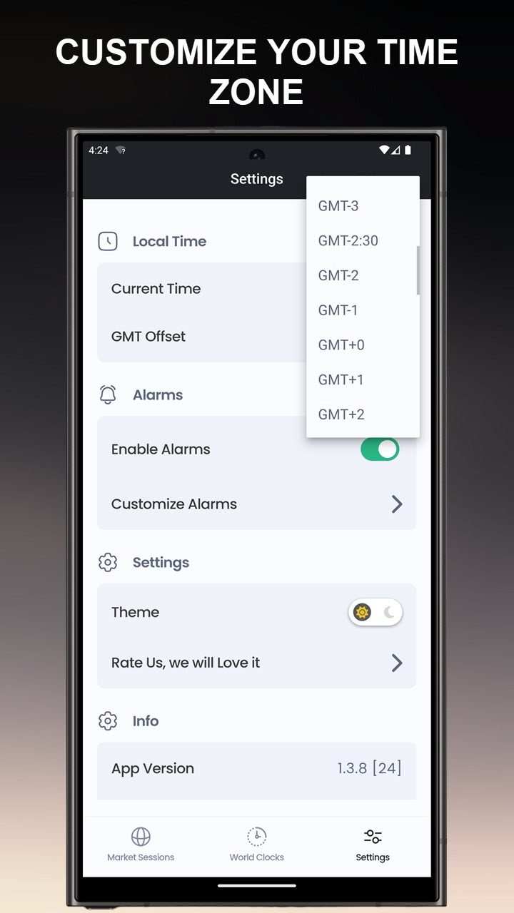 اسکرین شات 5 برنامه Forex Hours, FX sessions Clock