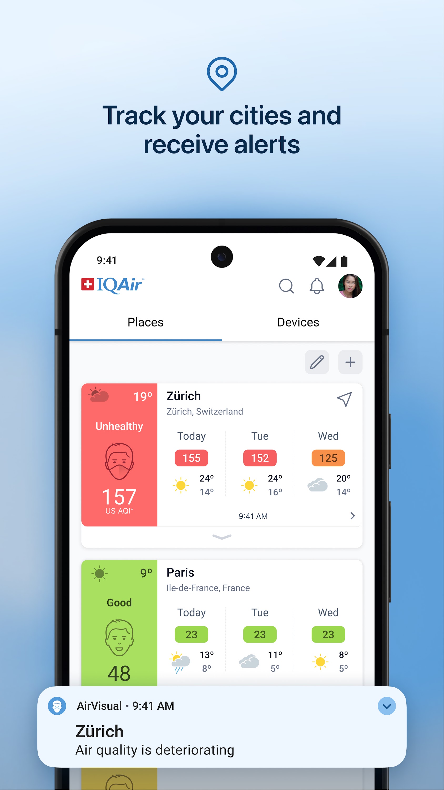 اسکرین شات 3 برنامه IQAir AirVisual | Air Quality
