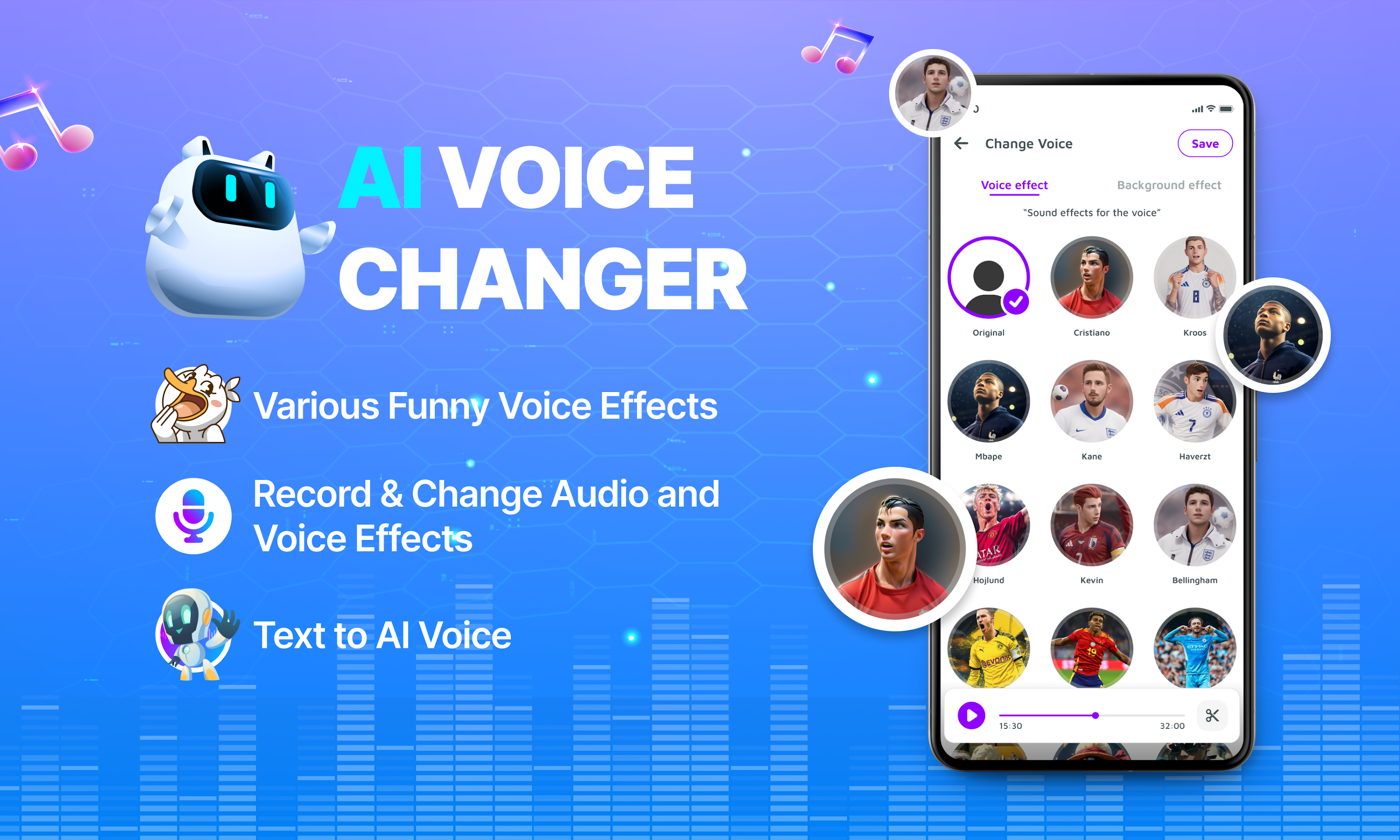 اسکرین شات 1 برنامه Voice Changer - Voice Effects