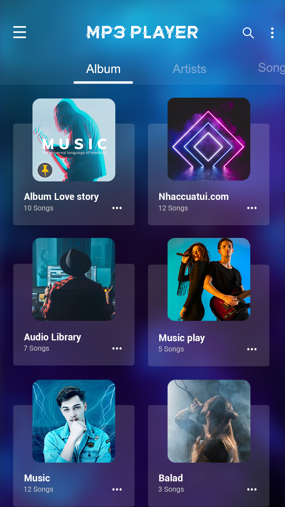 اسکرین شات 1 برنامه Mp3 player - Music player