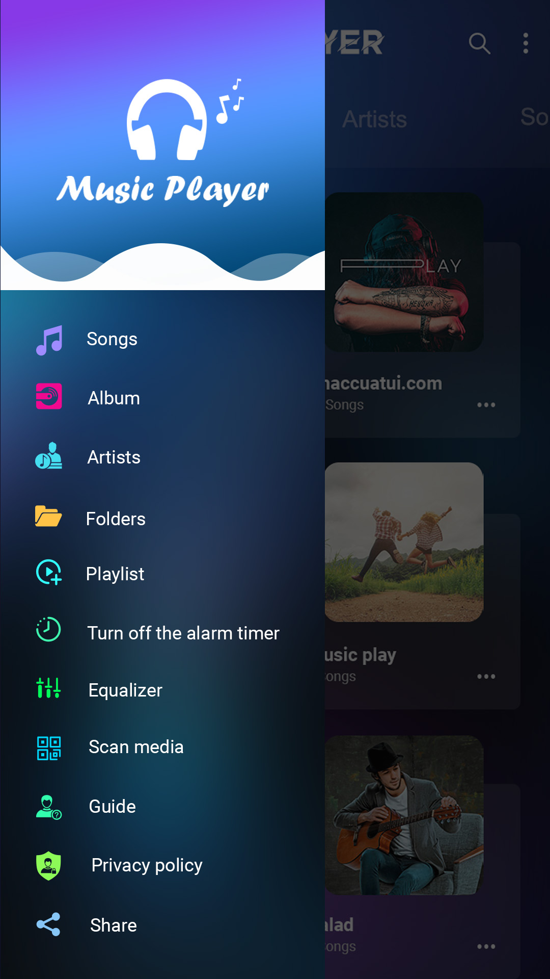 اسکرین شات 8 برنامه Mp3 player - Music player