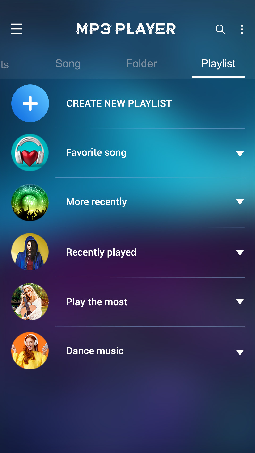 اسکرین شات 5 برنامه Mp3 player - Music player