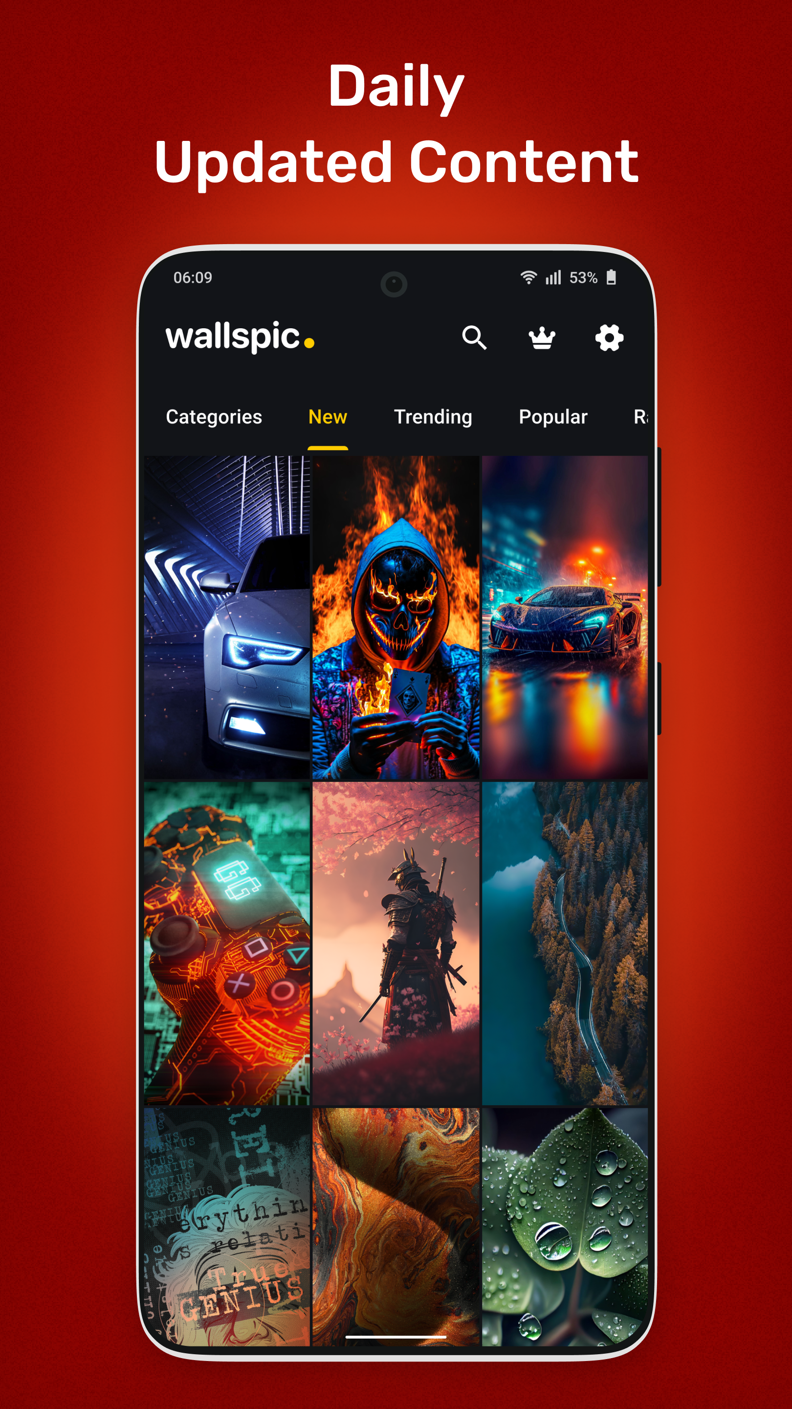 اسکرین شات 1 برنامه Wallpapers 4K, HD Backgrounds