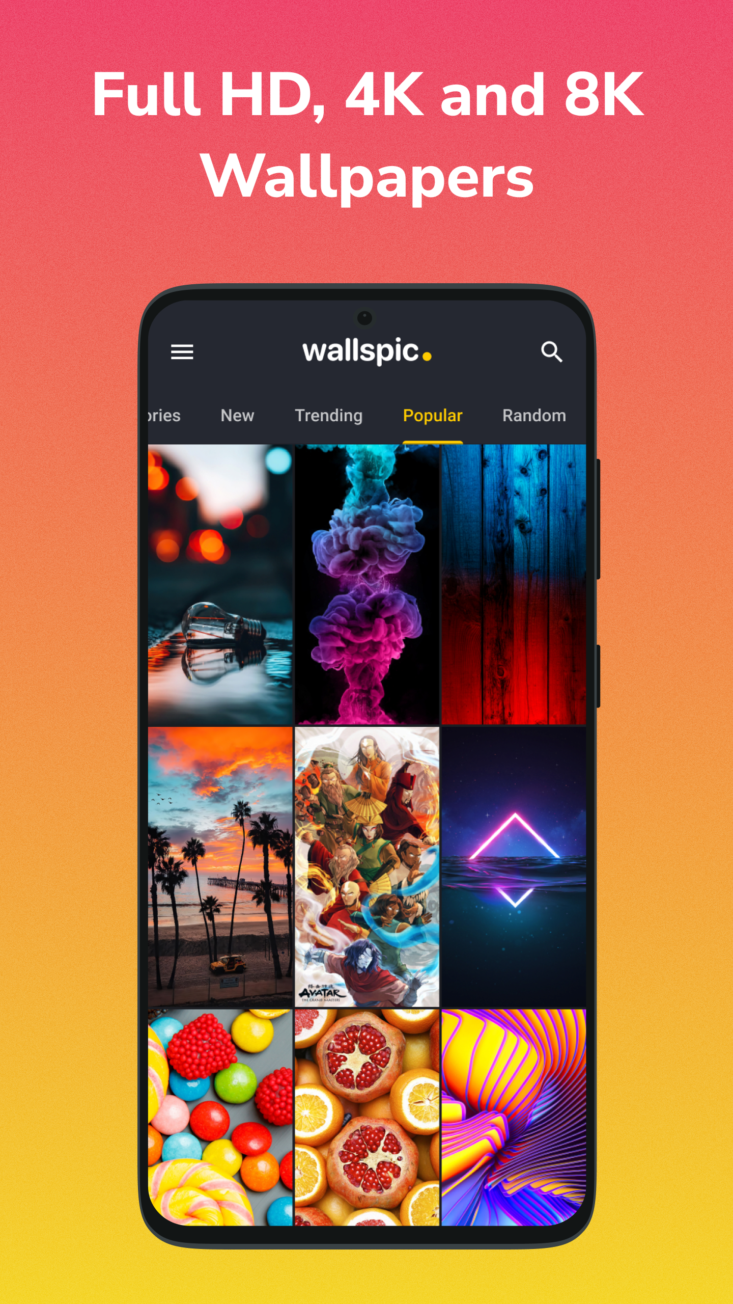 اسکرین شات 8 برنامه Wallpapers 4K, HD Backgrounds