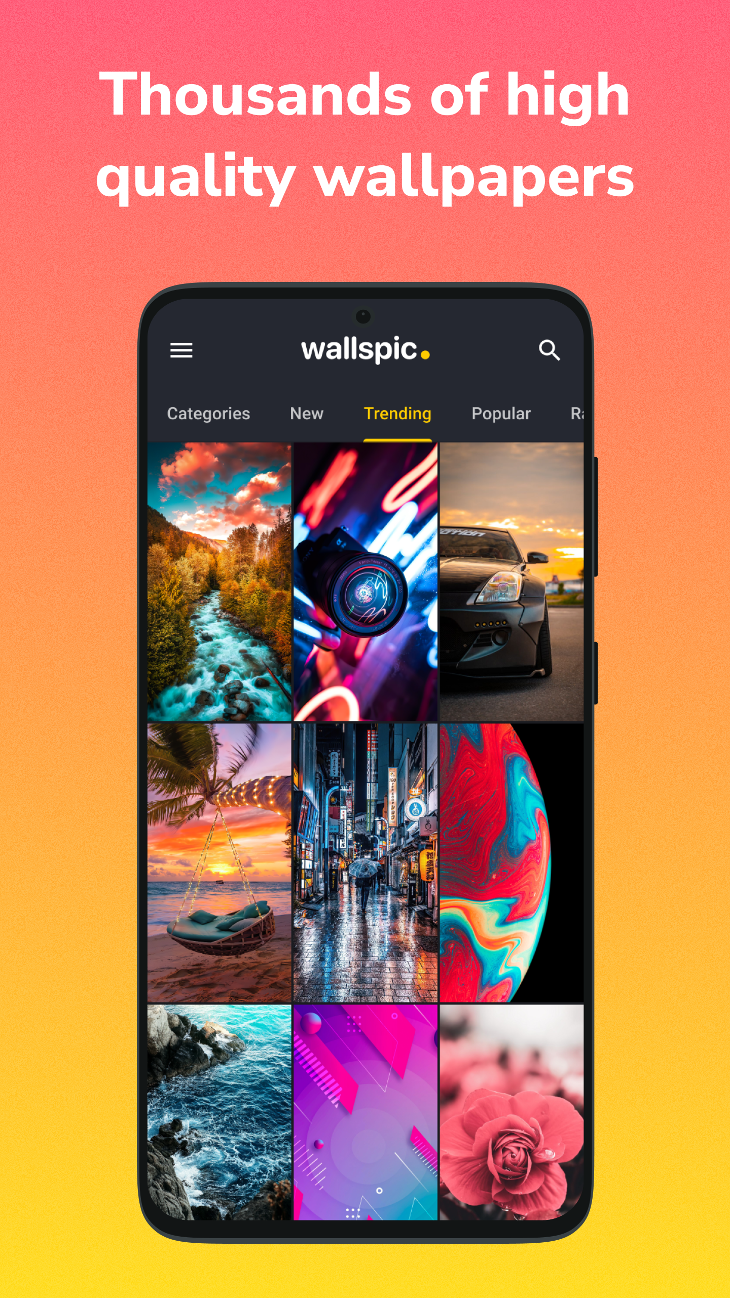 اسکرین شات 1 برنامه Wallpapers 4K, HD Backgrounds