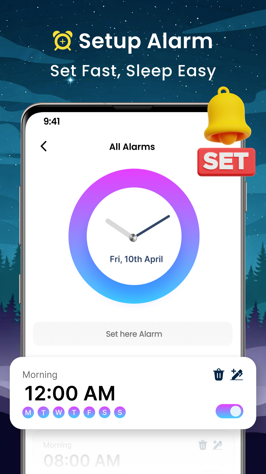 اسکرین شات 3 برنامه Smart Alarm Clock App