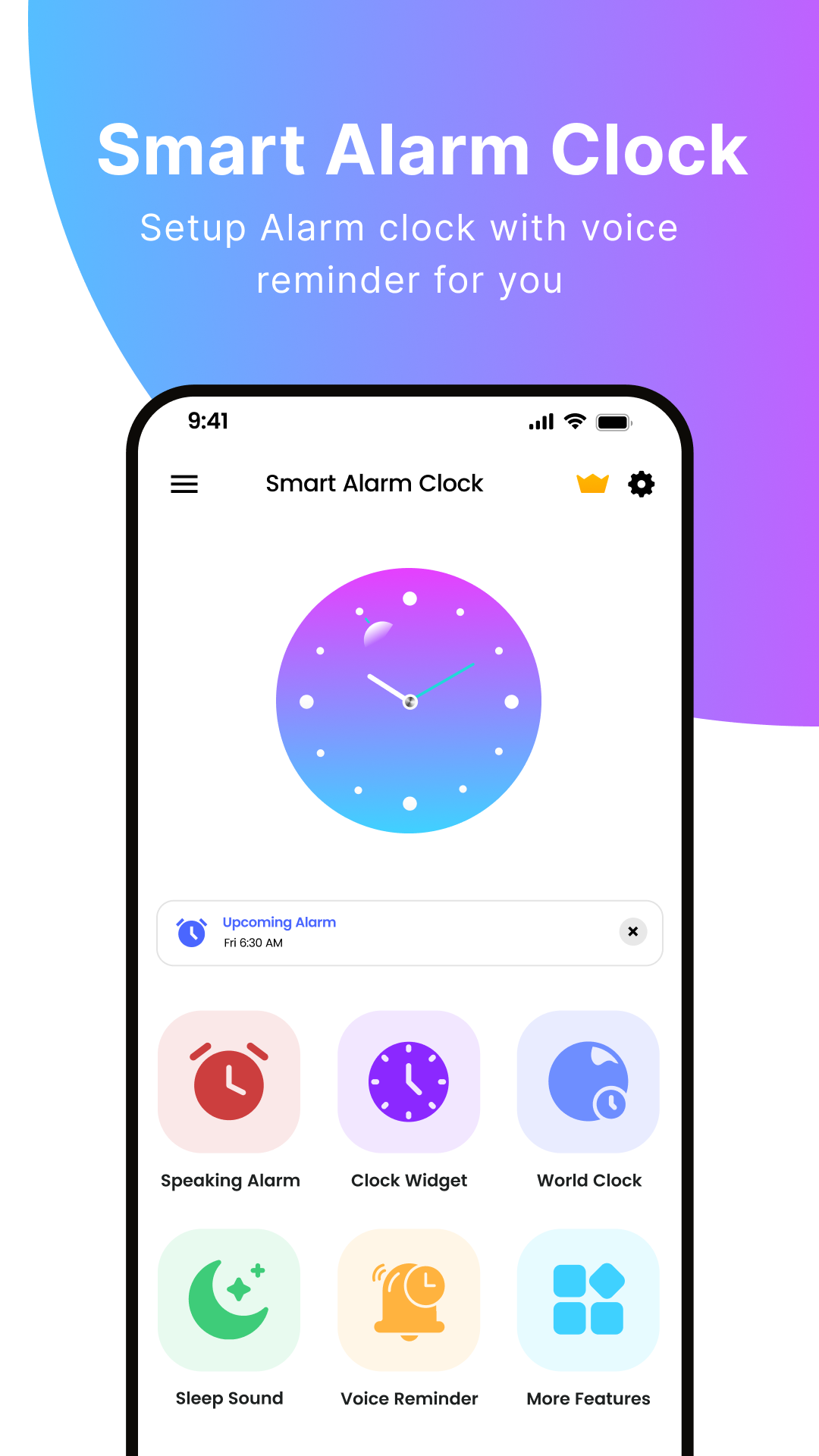 اسکرین شات 1 برنامه Smart Alarm Clock App