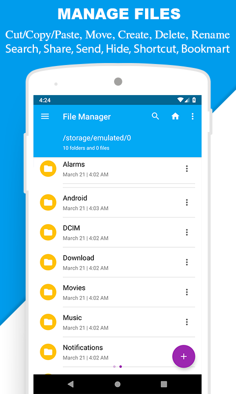اسکرین شات 1 برنامه Files Manager - File Browser