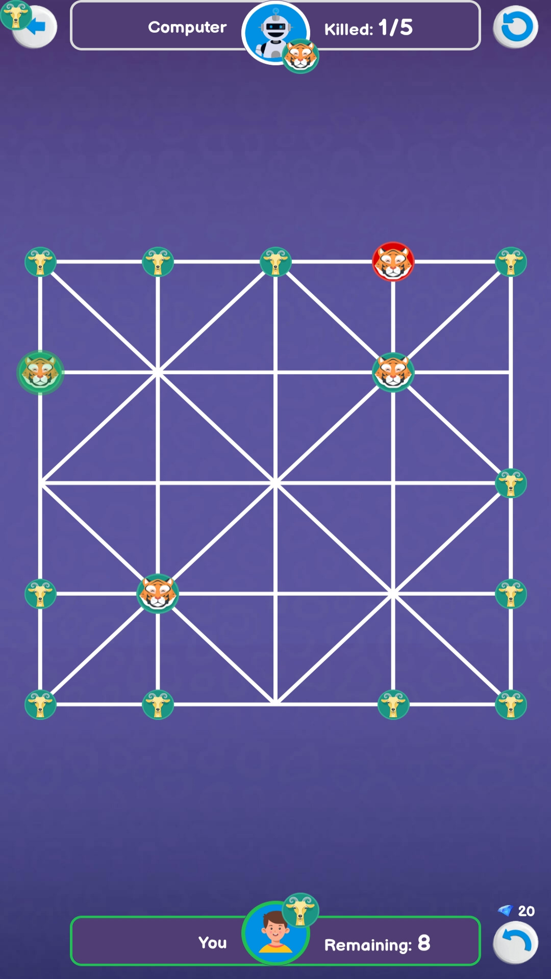 اسکرین شات 2 بازی Goats and Tigers - BaghChal