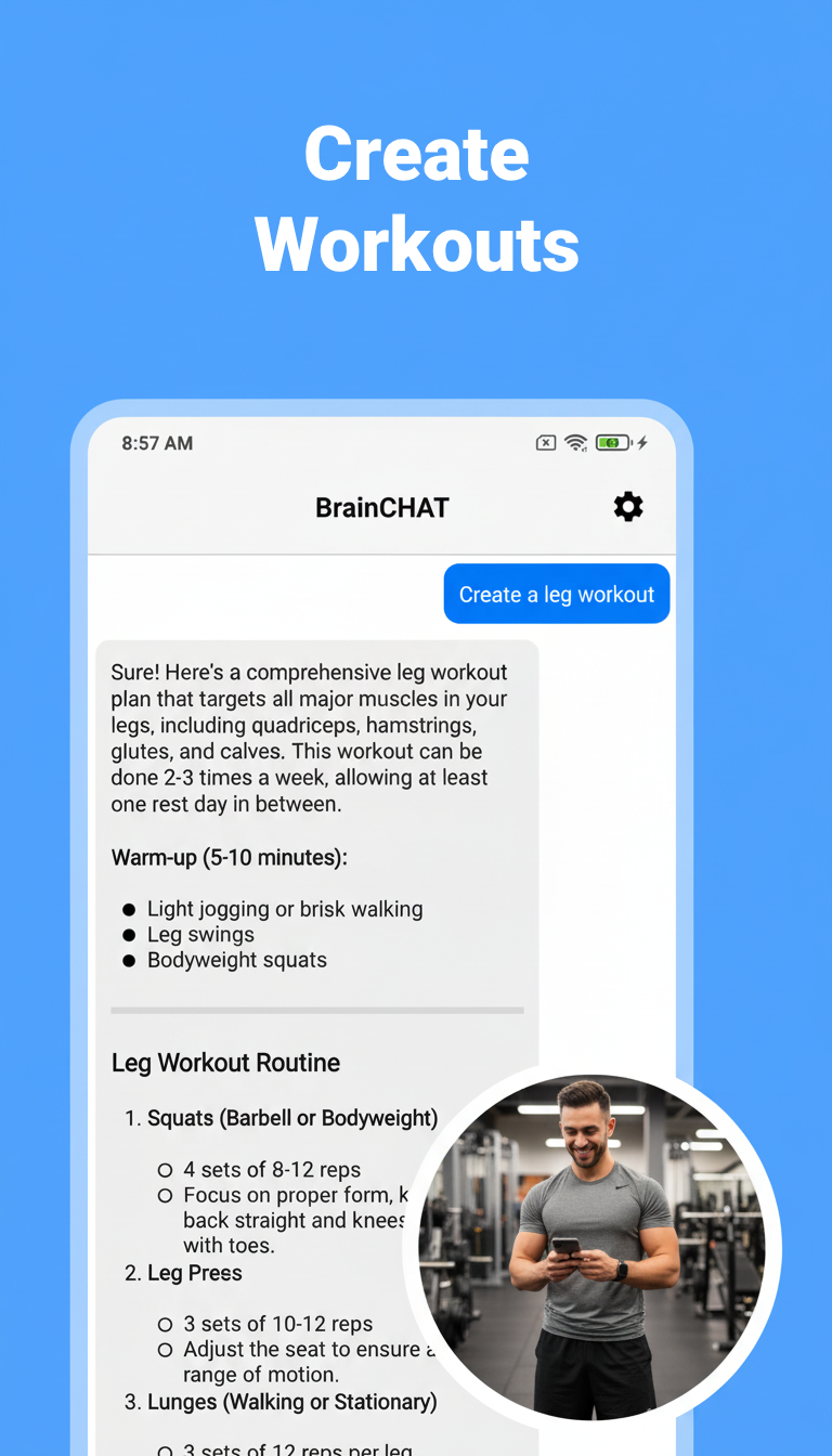 اسکرین شات 2 برنامه BrainCHAT - Chat with AI